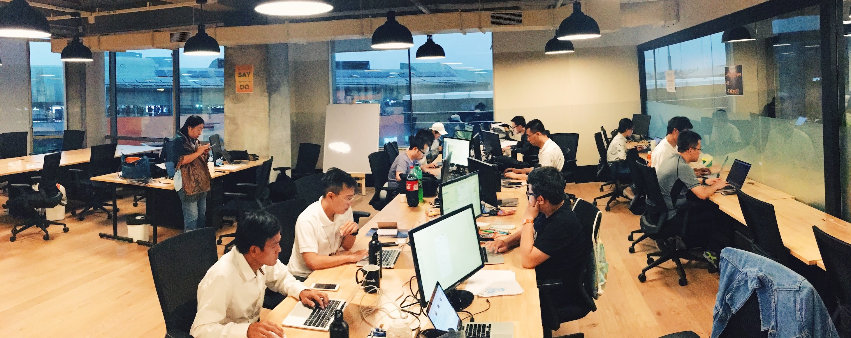 WeCash team at WeWork India, 2018